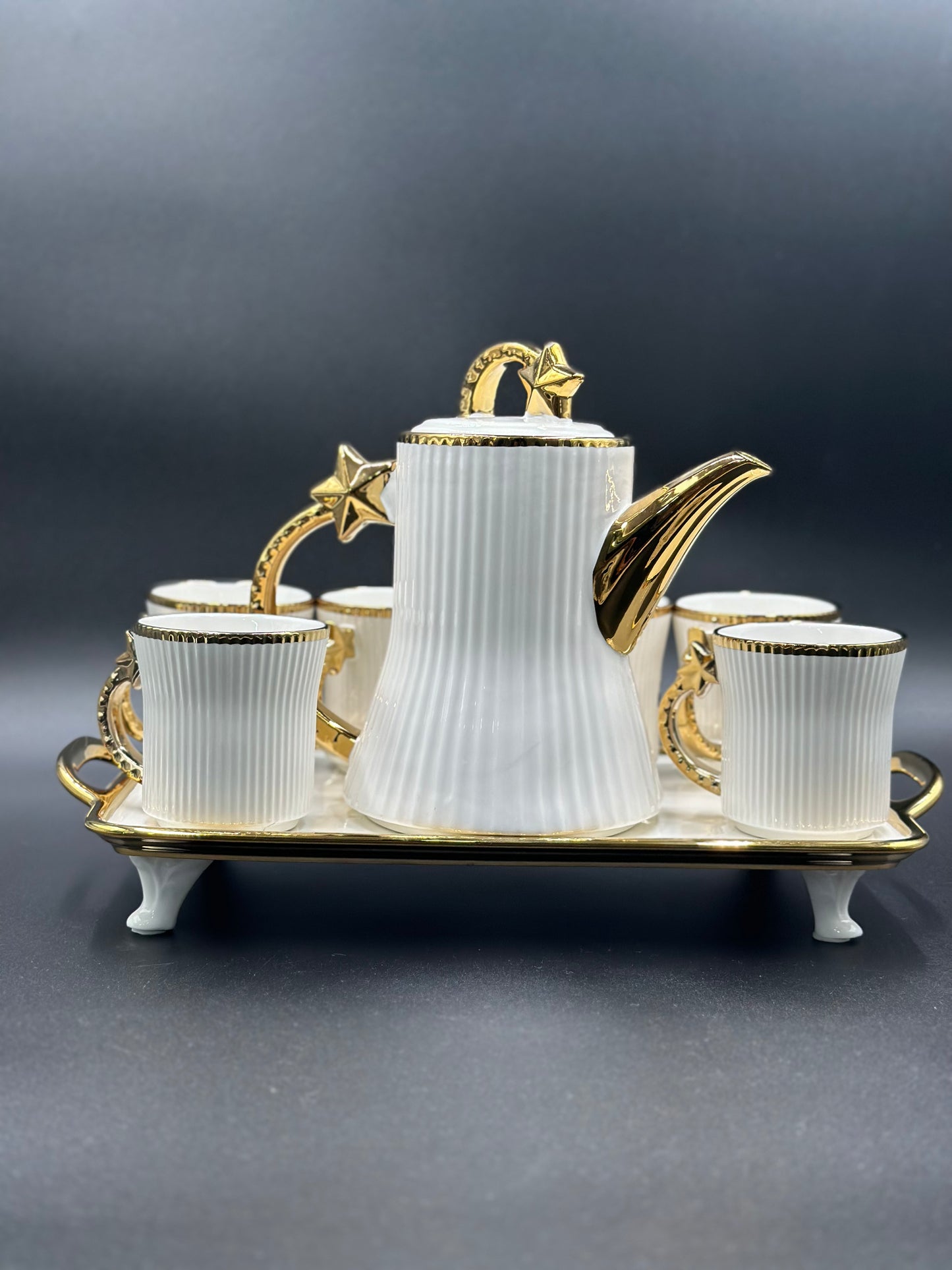 Star Design ☕ - 8 PCS Tea Set With Tray