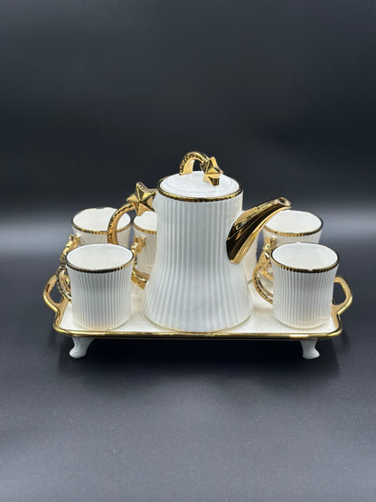 Star Design ☕ - 8 PCS Tea Set With Tray