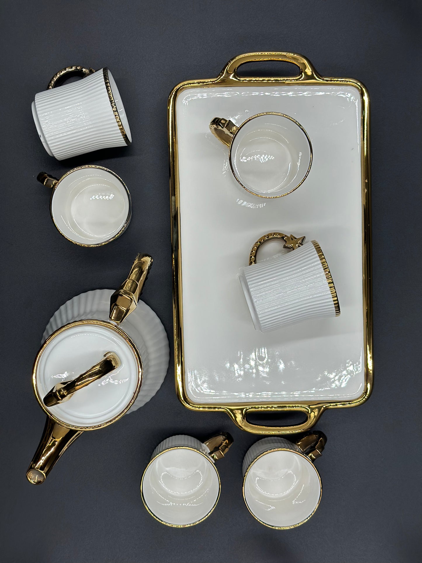 Star Design ☕ - 8 PCS Tea Set With Tray