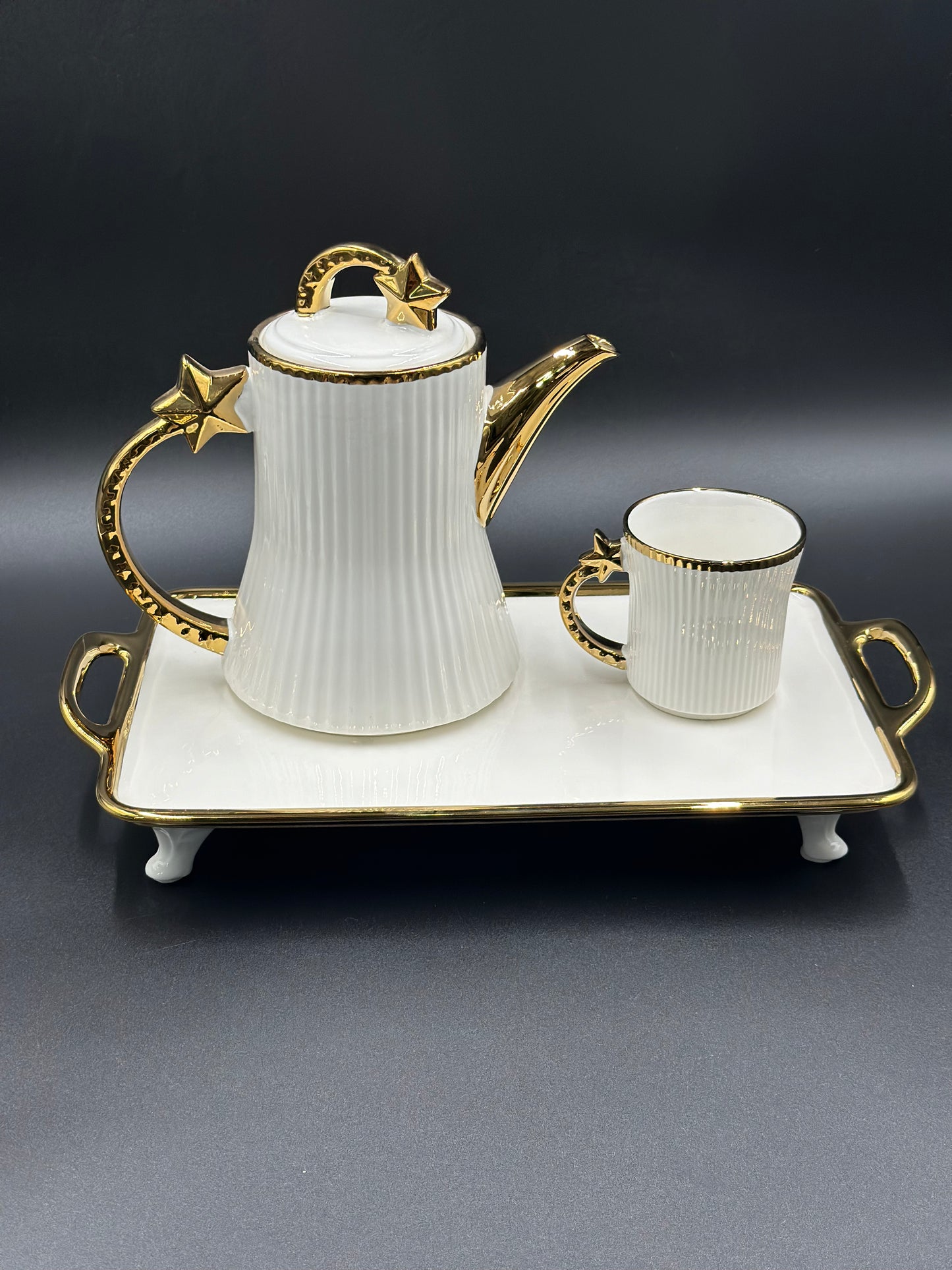 Star Design ☕ - 8 PCS Tea Set With Tray