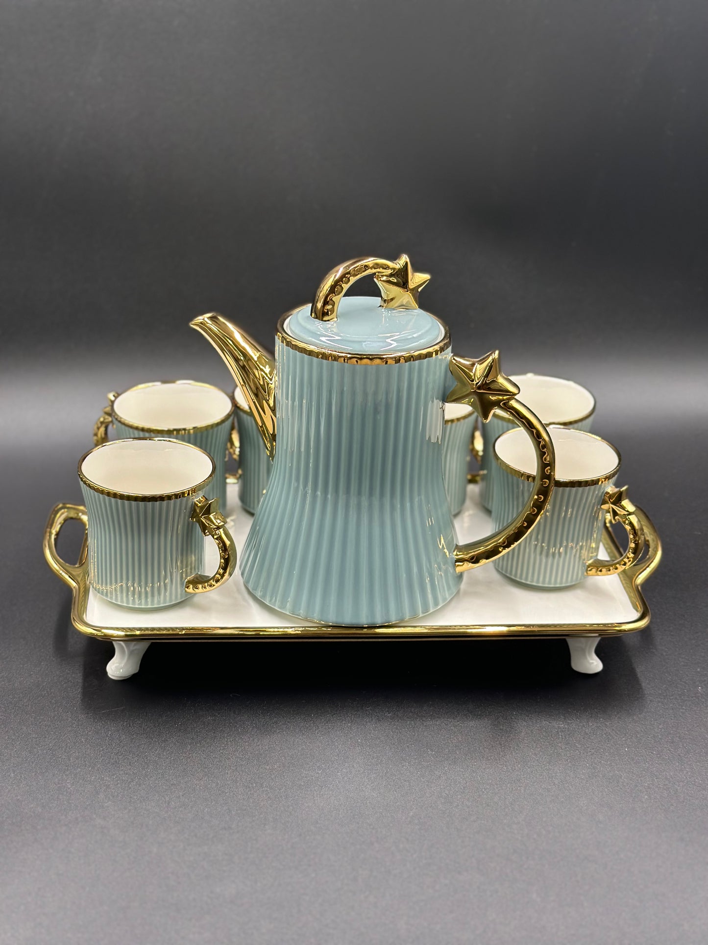 Star Design ☕ - 8 PCS Tea Set With Tray