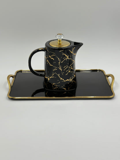 Marble Design ☕ - 8 PCS Tea Set With Tray