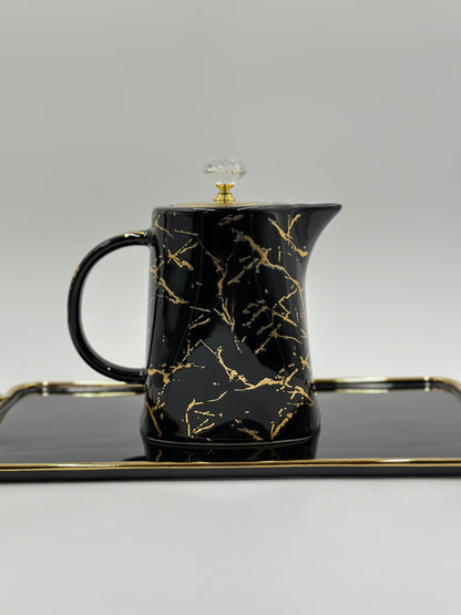 Marble Design ☕ - 8 PCS Tea Set With Tray