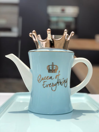 7 pcs Bone China Tea Set with Tray - “Queen Of Everything”