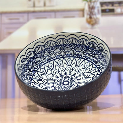 Nutmeg Tranquility Navy Blue 9" Ceramic Bowl