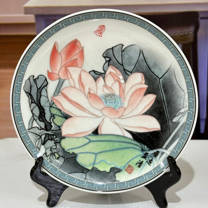 Chinese Elegance - Bone China Decor Plate with Stand🌸🏞️