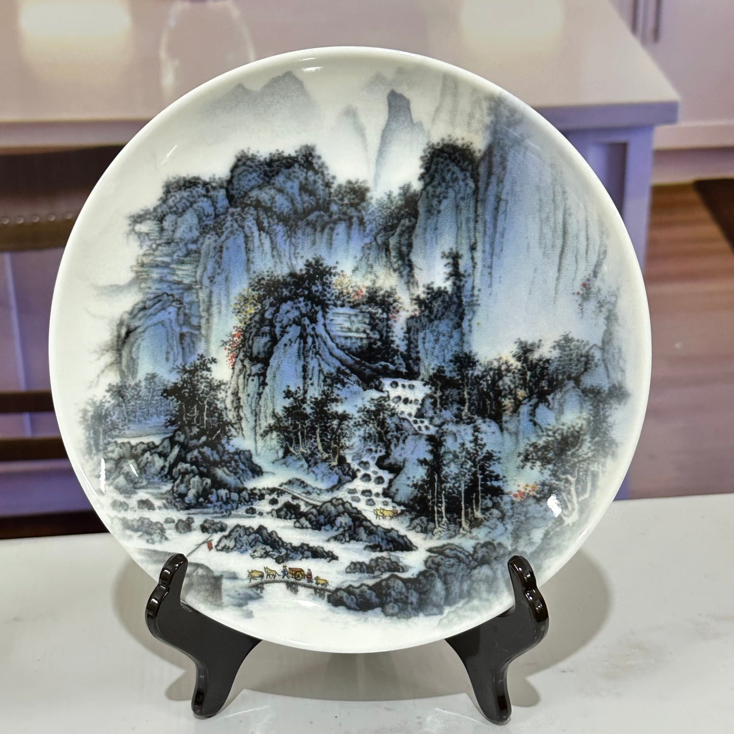 Chinese Elegance - Bone China Decor Plate with Stand🌸🏞️