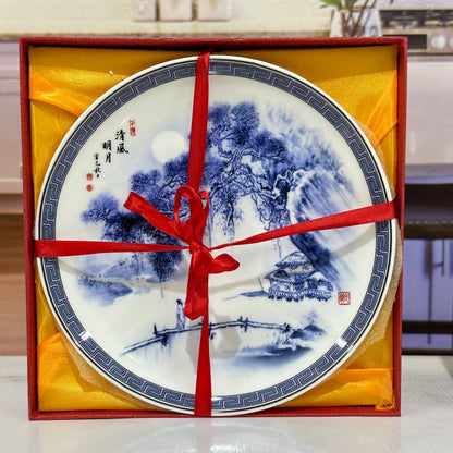 Chinese Elegance - Bone China Decor Plate with Stand🌸🏞️