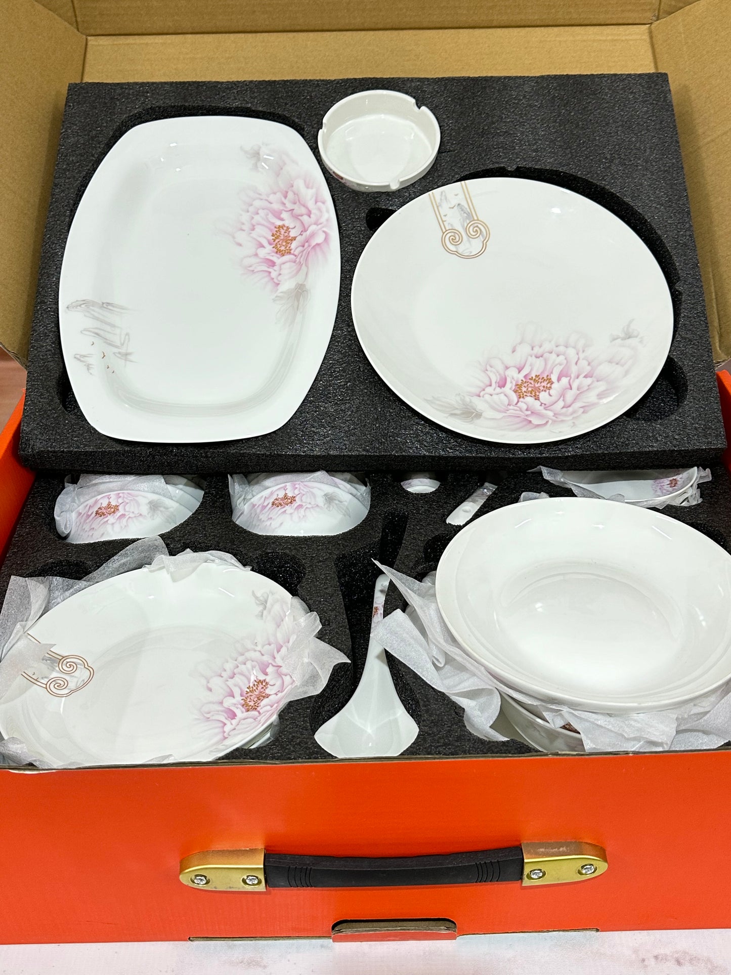 Pink Blossom Bliss - 48 Pcs Bone China Chinese Dinner Set 🌸✨