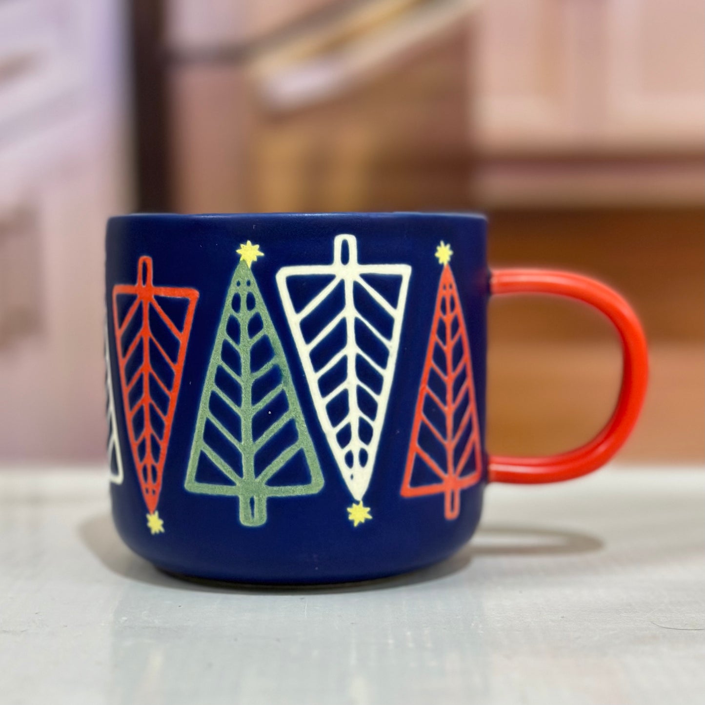 Navy Blue Tree Matt Mug