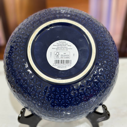 Nutmeg Tranquility Navy Blue 9" Ceramic Bowl