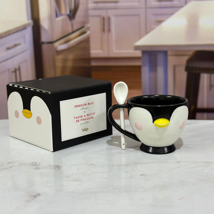 Cute Penguin Gift Mug with Spoon 🐧✨