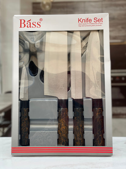 6pcs Bass Stainless Steel Knife Set-