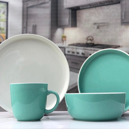 16pcs Diseno Bicolor Stoneware Breakfast Set