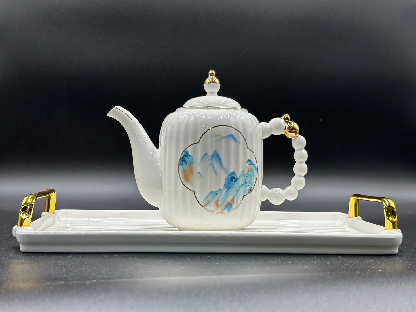 Elegant Scenery ☕ - 8 PCS Tea Set With Tray