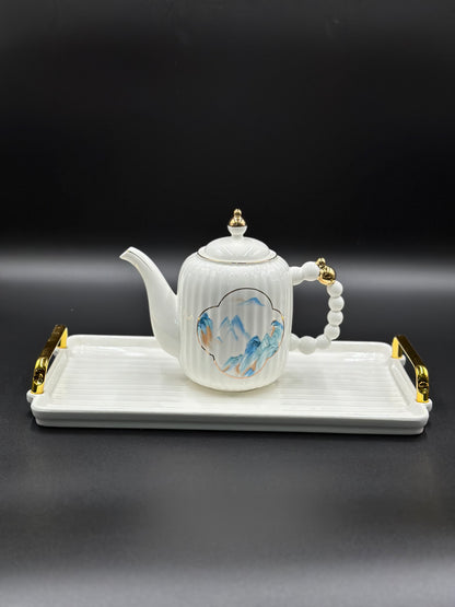 Elegant Scenery ☕ - 8 PCS Tea Set With Tray