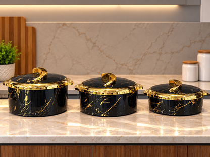 3 Pcs Marble Hot Pot Set