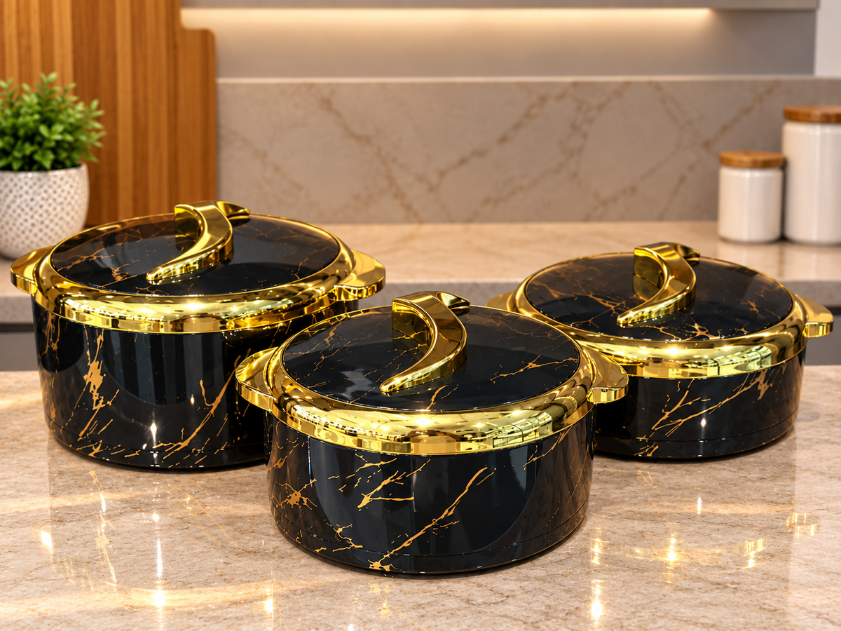 3 Pcs Marble Hot Pot Set