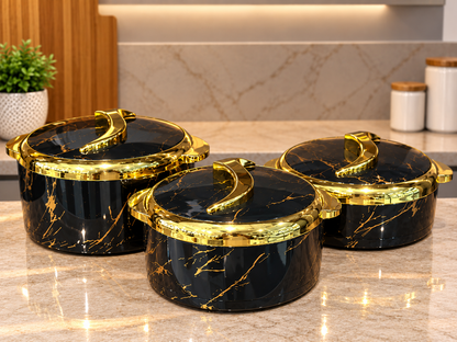 3 Pcs Marble Hot Pot Set