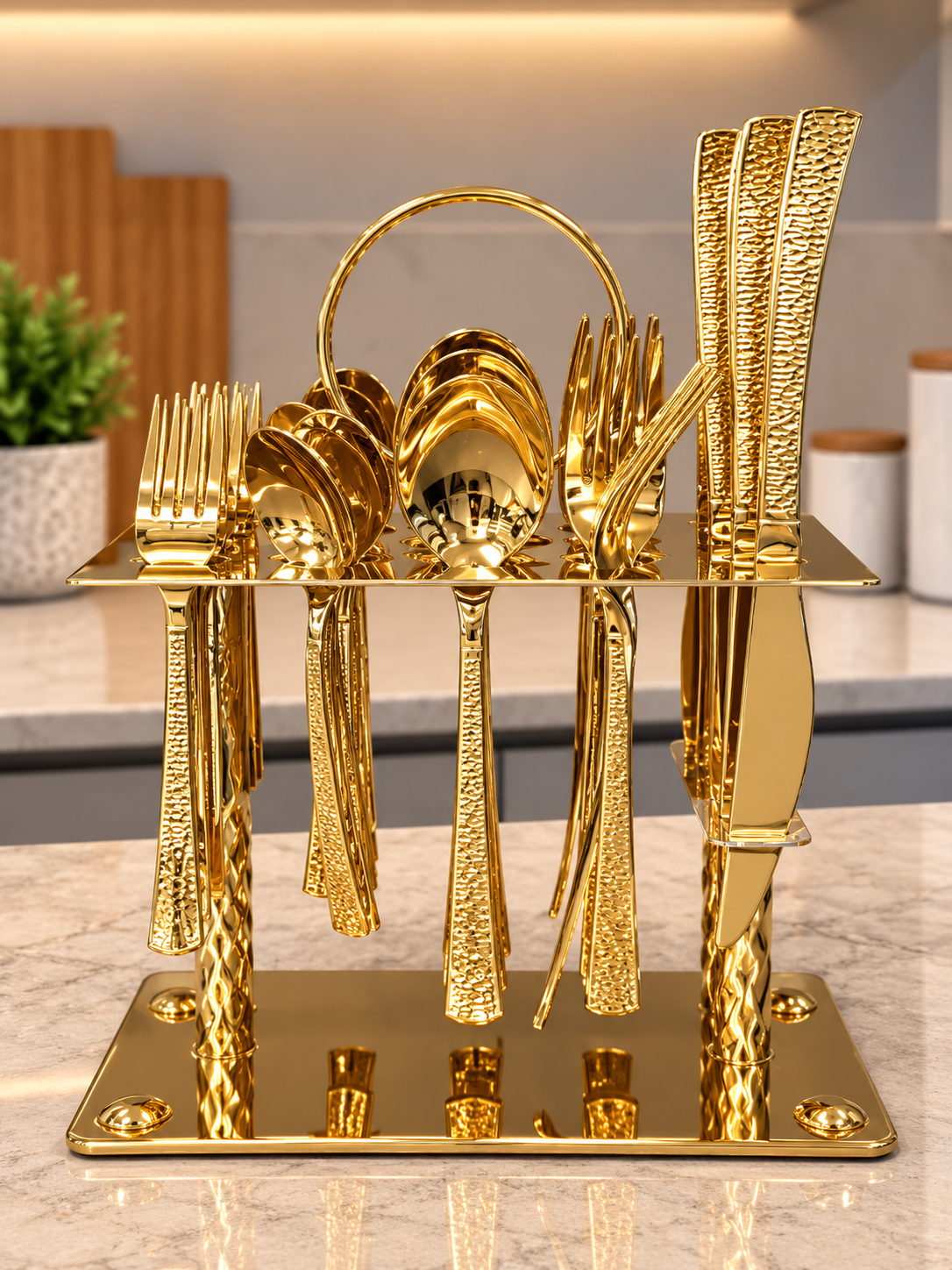 30 Pcs Golden Stainless Steel Cutlery Set