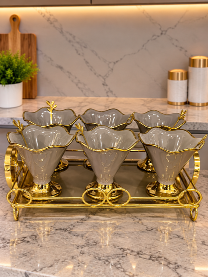 12 Pcs Frosty Delight Ice Cream Set with Tray
