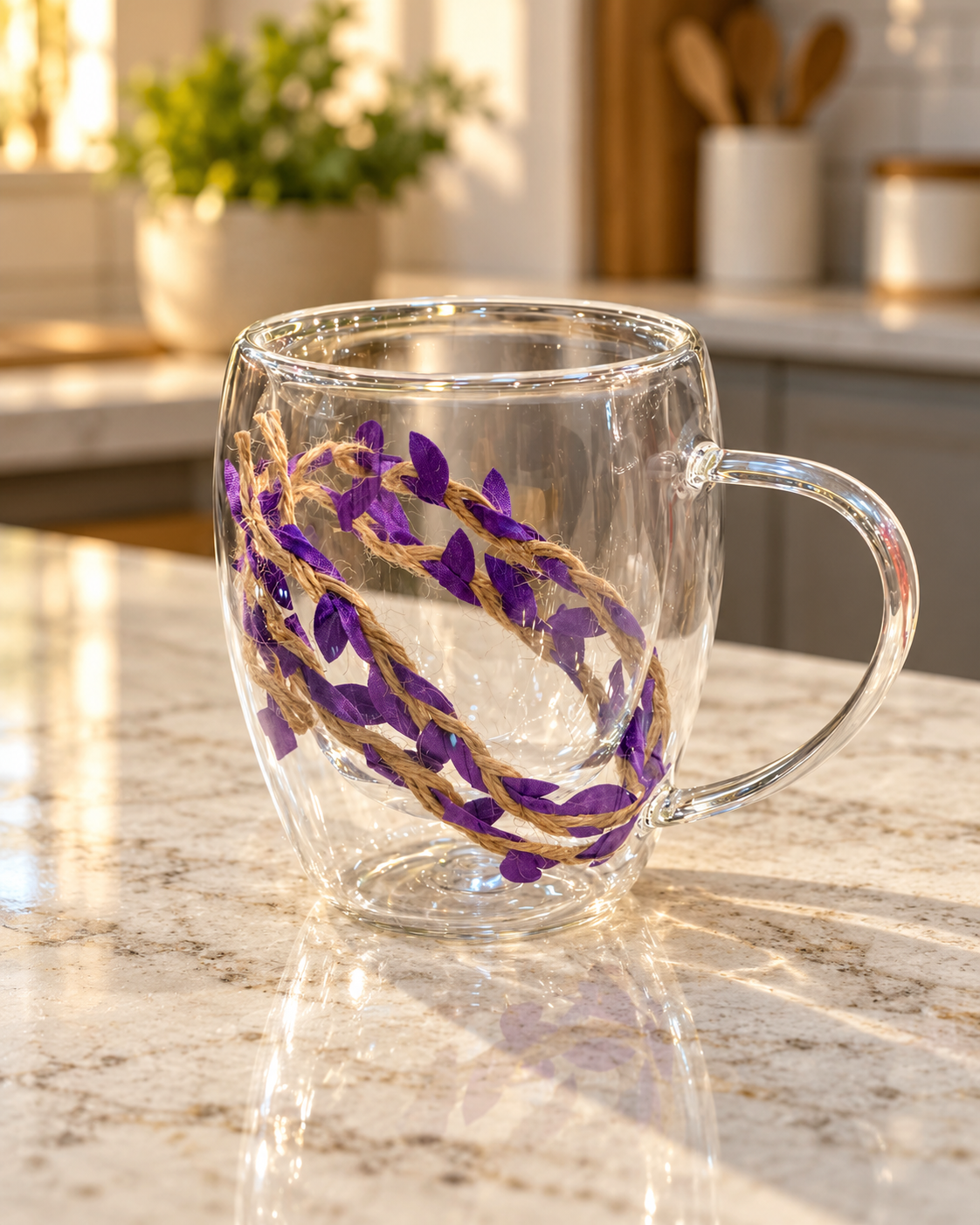 Ribbon Rope Double Wall Turkish Mug