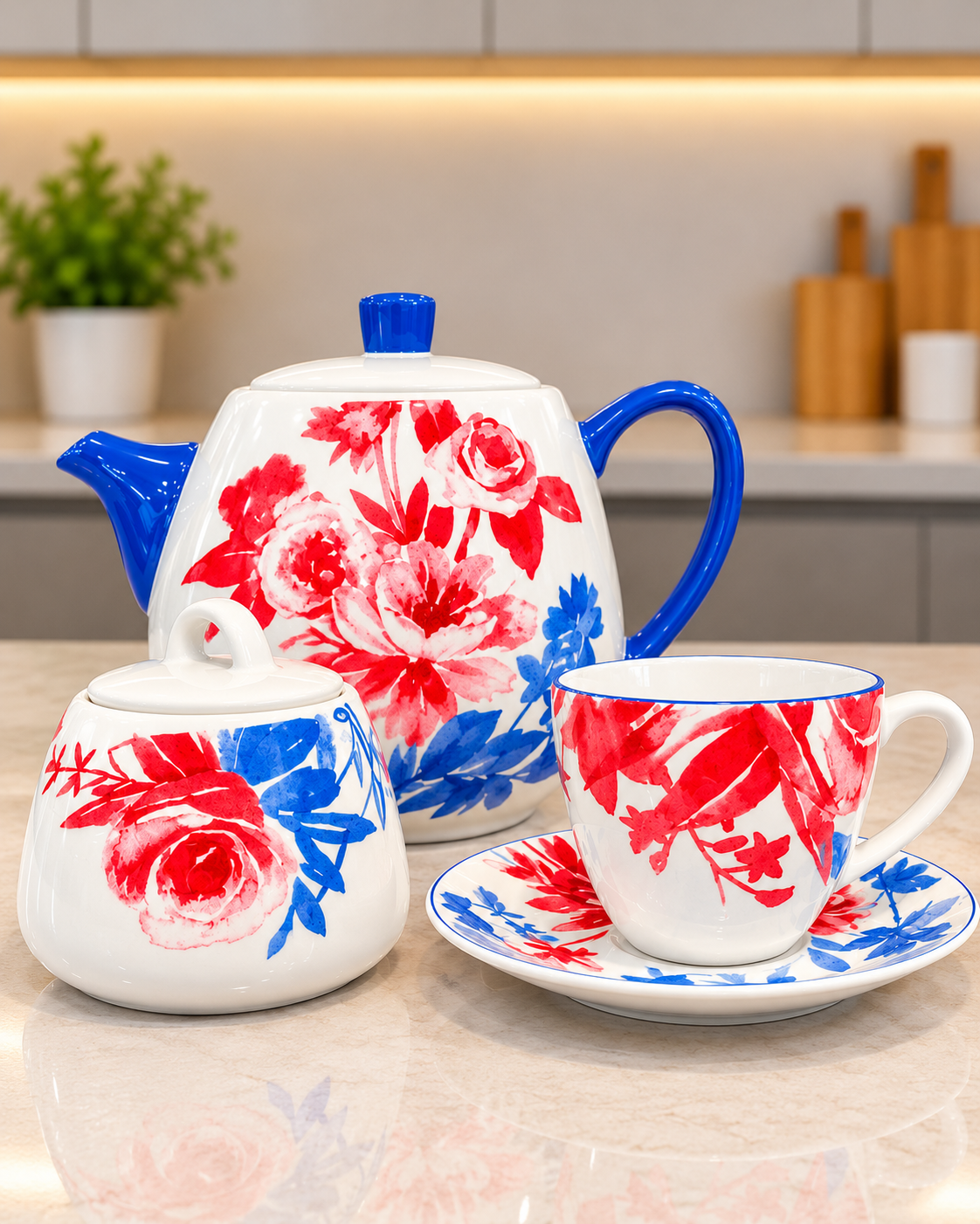 16 Pcs Flora Bloom Tea Set