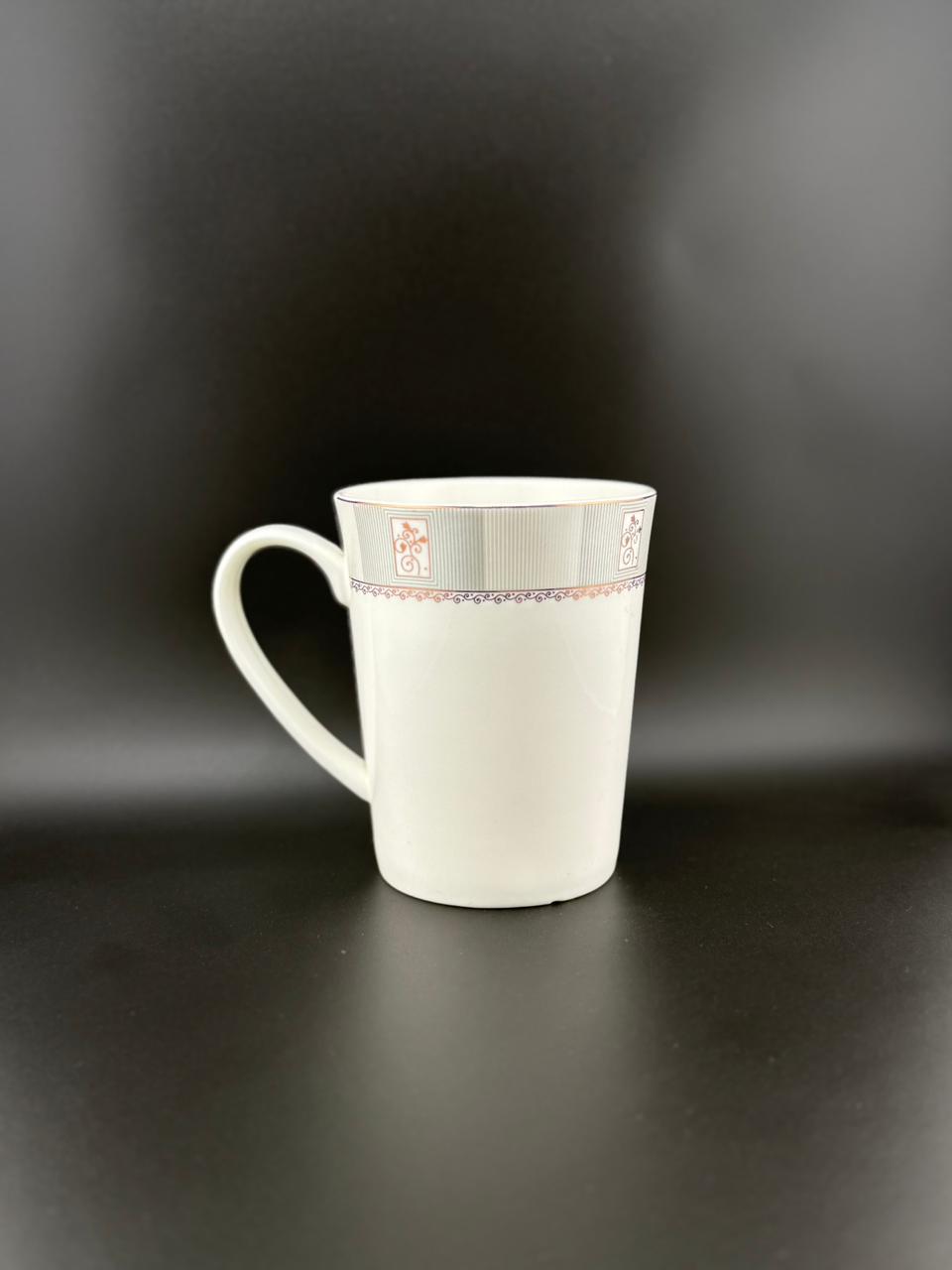 6 Pcs Flared Curved-Handle Super Bone China Mug Set ✨