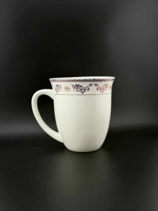 6 Pcs Large Barrel Curved-Handle Super Bone China Mug Set ✨