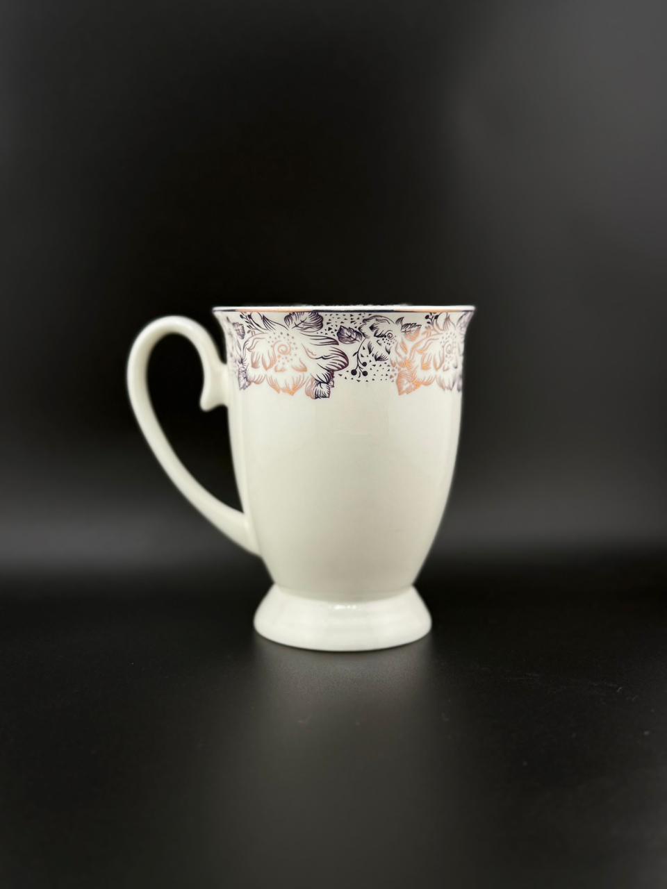 6 Pcs French Loop-Handle Super Bone China Mug Set ✨