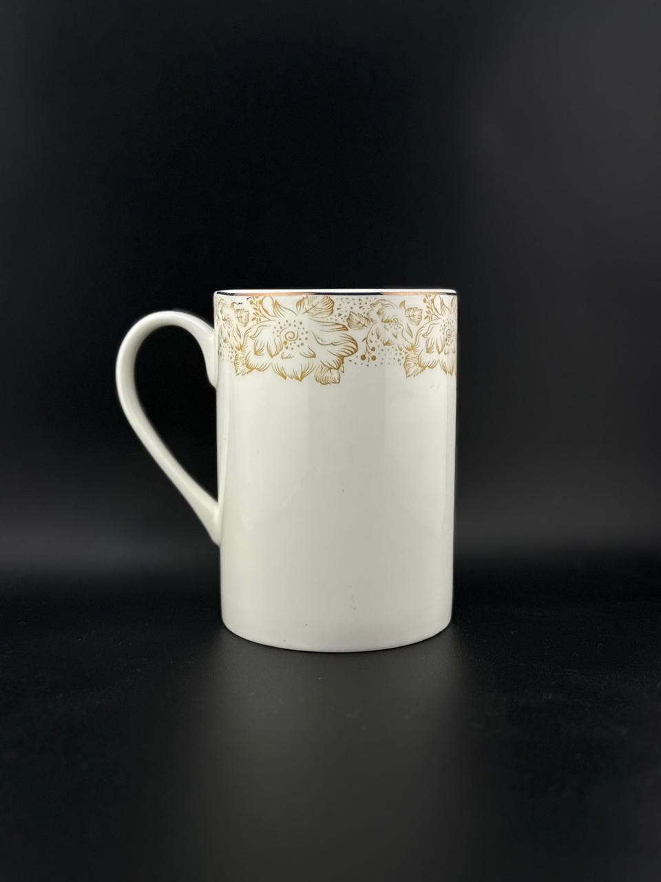 6 Pcs Straight Long Super Bone China Mug Set ✨