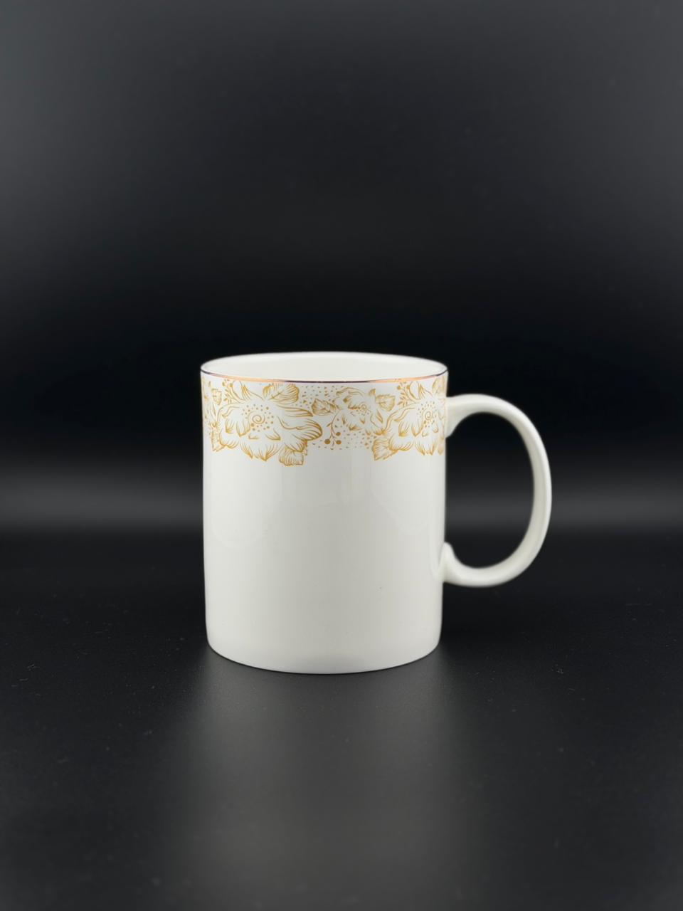 6 Pcs Straight C-Handle Super Bone China Mug Set ✨