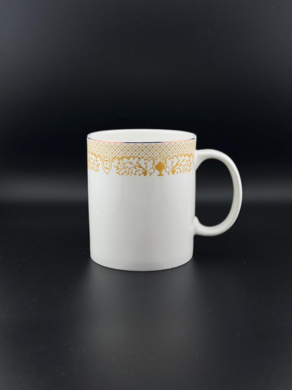 6 Pcs Straight C-Handle Super Bone China Mug Set ✨