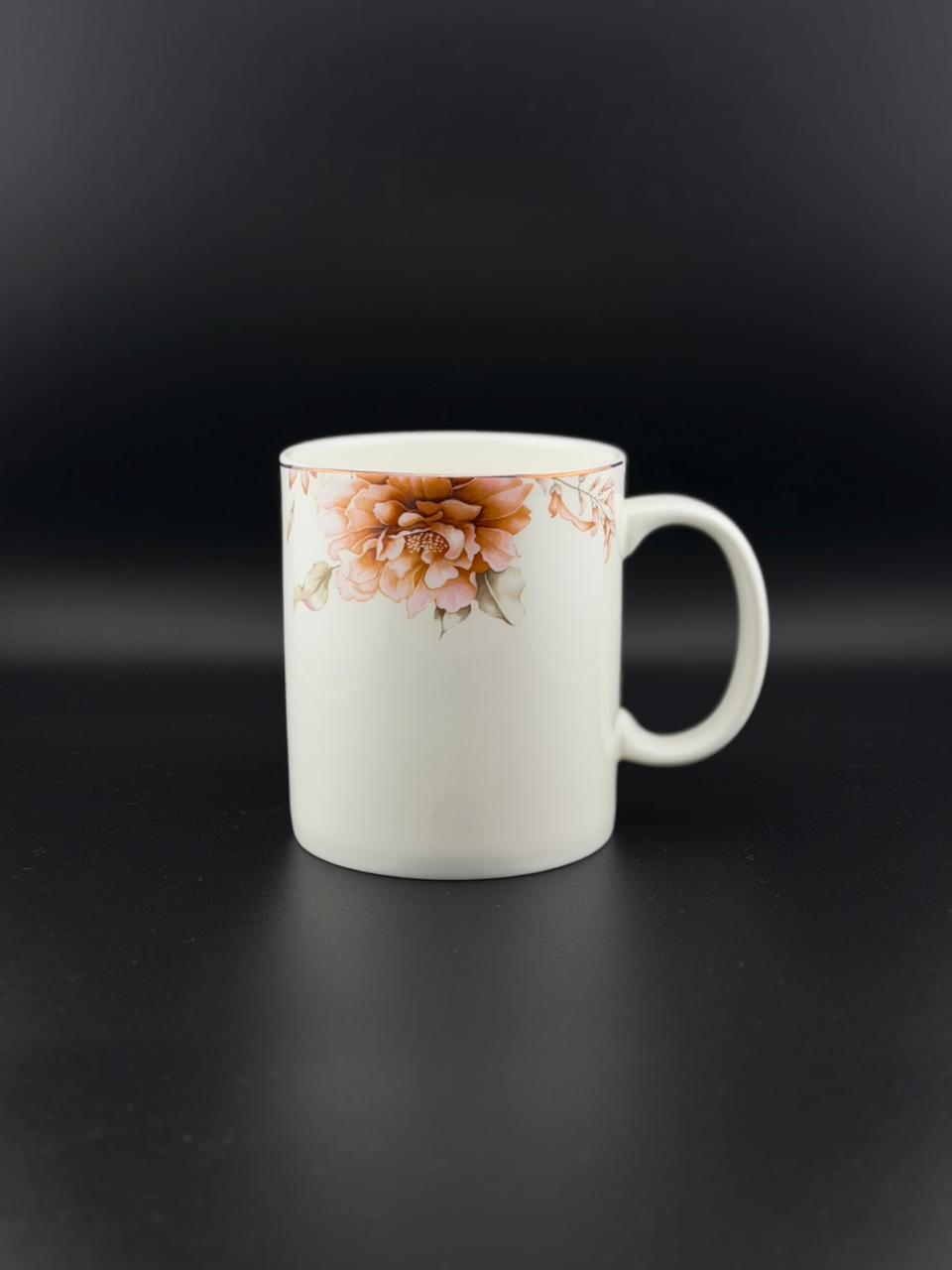 6 Pcs Straight C-Handle Super Bone China Mug Set ✨