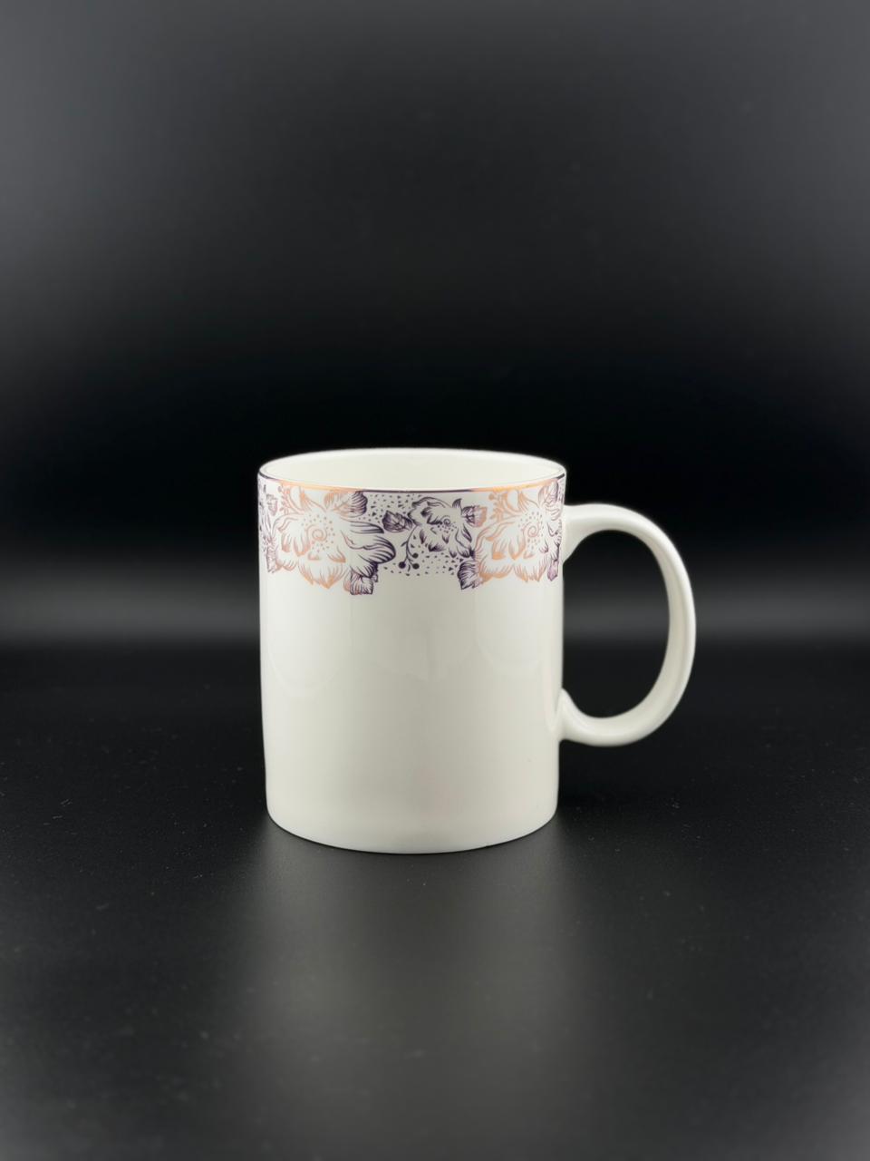 6 Pcs Straight C-Handle Super Bone China Mug Set ✨