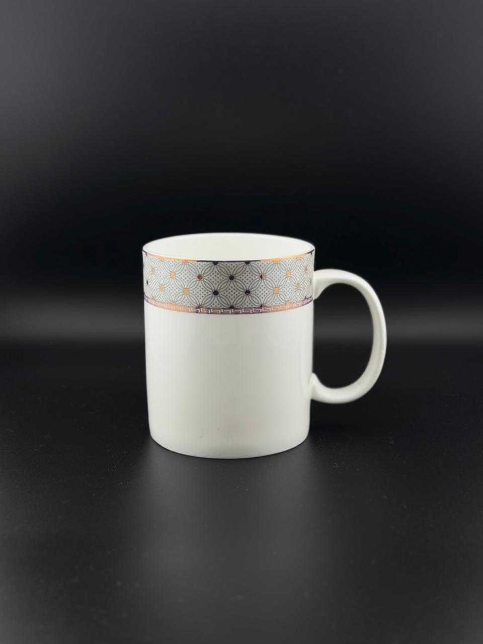 6 Pcs Straight C-Handle Super Bone China Mug Set ✨