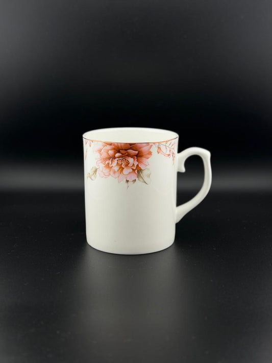 6 Pcs Cylinder Shaped Stylish Handle Super Bone China Mug Set