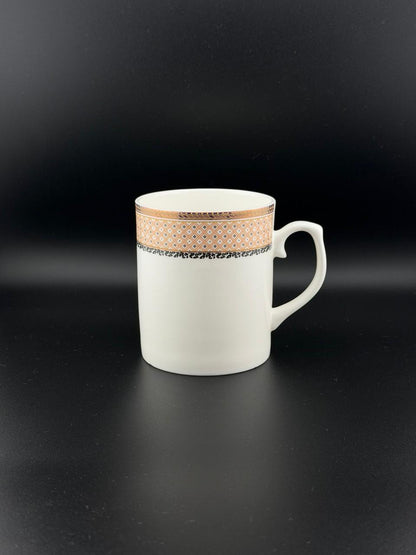 6 Pcs Cylinder Shaped Stylish Handle Super Bone China Mug Set