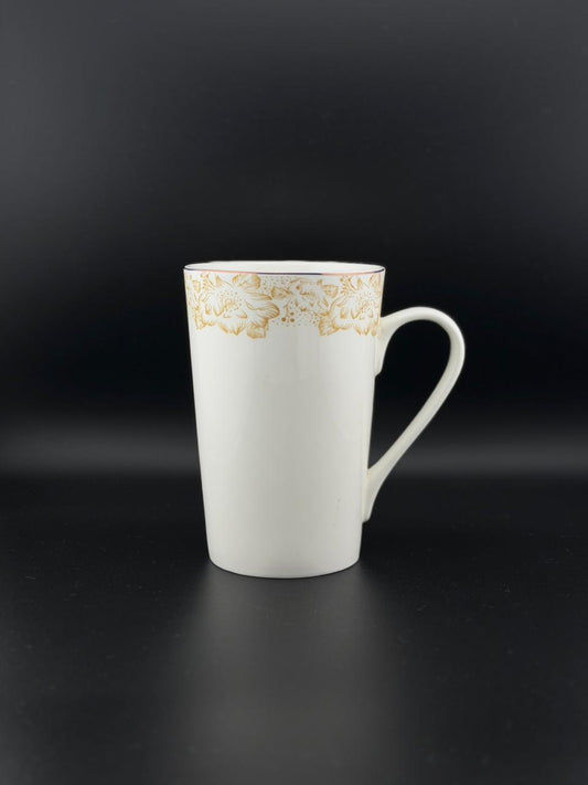 6 Pcs Long Golden Floral Super Bone China Mug Set ✨