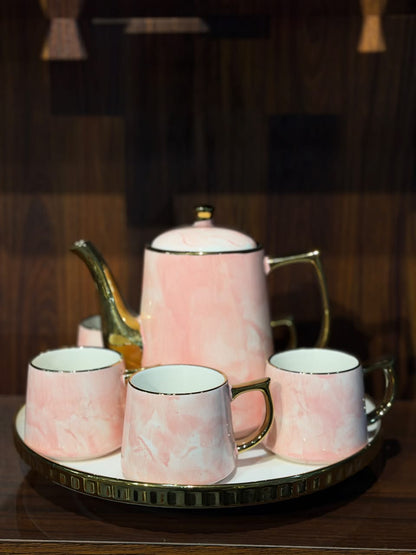 8 Pcs Pink & Sky Blue Bliss Rotating Tray Set