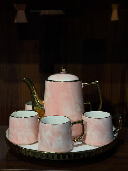 8 Pcs Pink & Sky Blue Bliss Rotating Tray Set