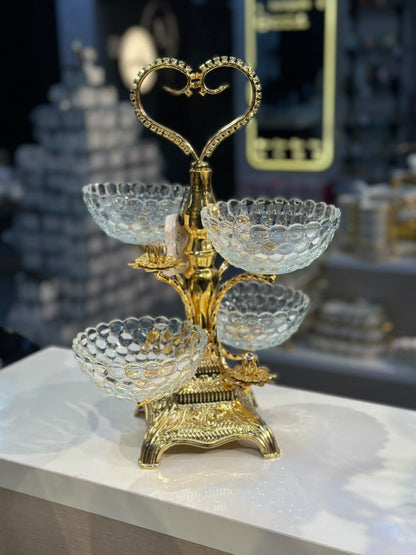 4 Pcs Golden Decorative Stand Set