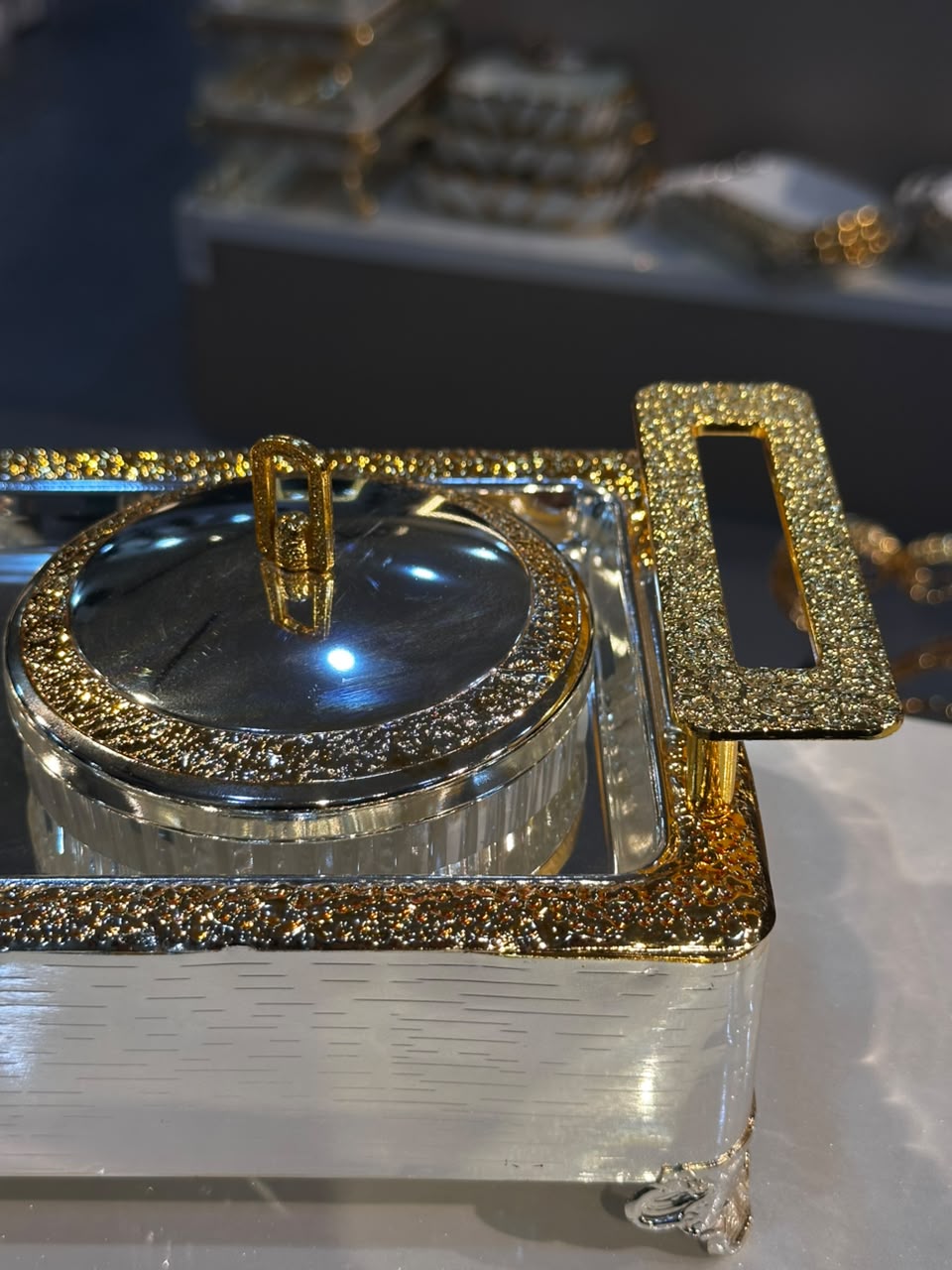 3 Pcs Golden & Silver Dry Fruit Dish Set