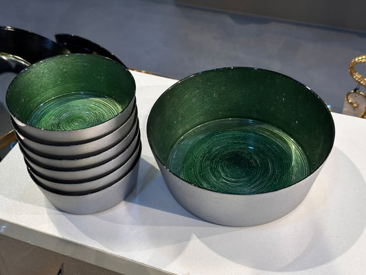 7 Pcs Green Turkish Bowl Set