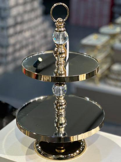 2-Tier Elegance Mirror Dish