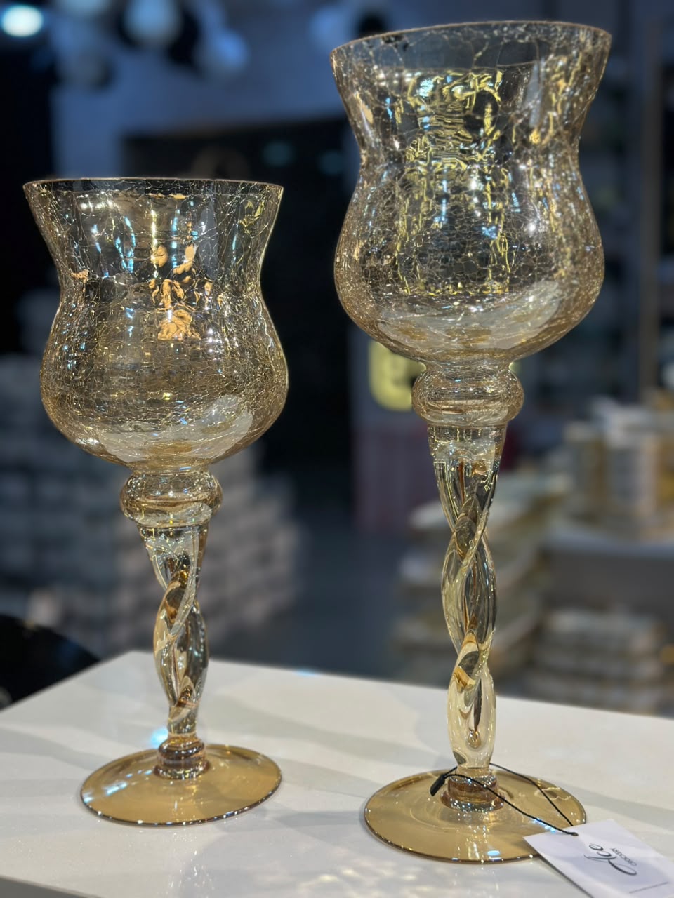 3 Pcs Crack Glass Candle Stand