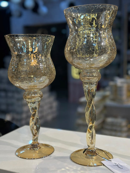 3 Pcs Crack Glass Candle Stand