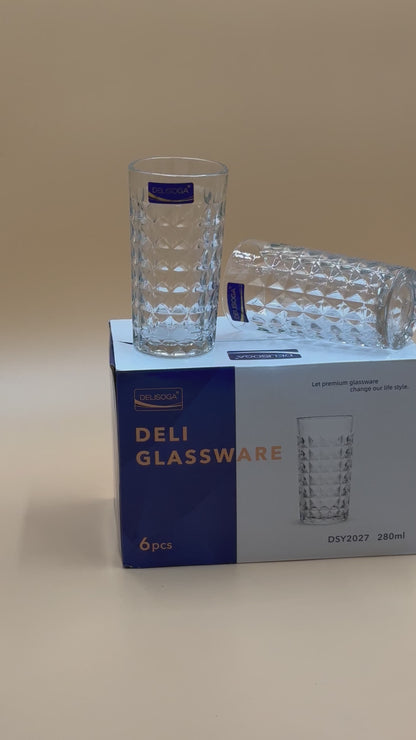 6 Pcs DELISOGA Fine Textured Glass Set 🥂✨