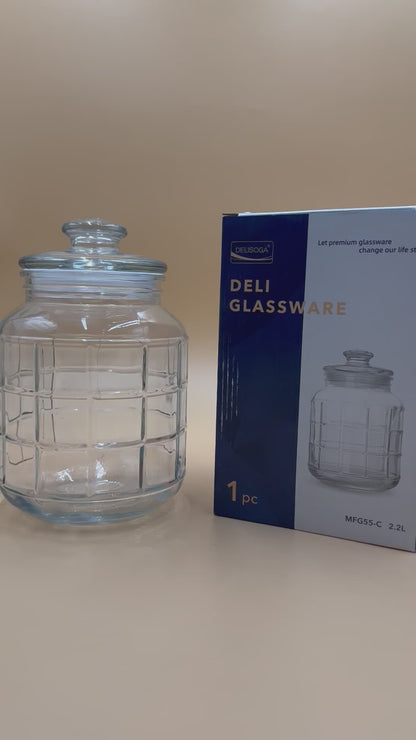 2200 ML DELISOGA Fine Glass Airtight Large Candy Jar with Lid🫙✨