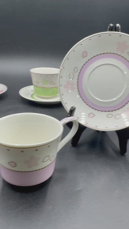 12 Pcs Flower Fine Bone China Cup & Saucer Set ☕️🌸